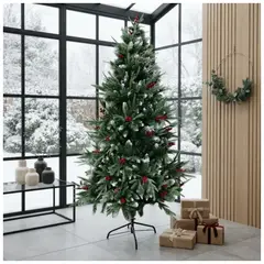 GENERICO - Arbol De Navidad Nevado Con Frutos Rojos A Elegir Tamaño