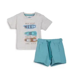 PILLIN - Conjunto Franela Bebé Niño Estampado Melange