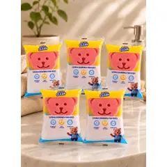 GENERICO - Pack de 5 esponjas Baby Care de Bear Clean Rosadas