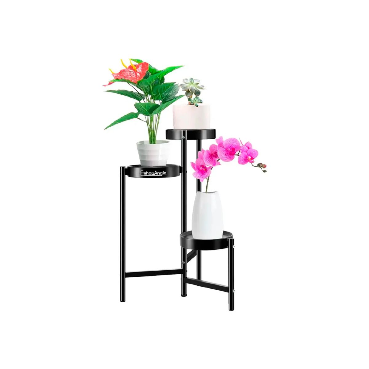 ZELVION - Organizador Pedestal 3 Niveles Porta Macetero Metal