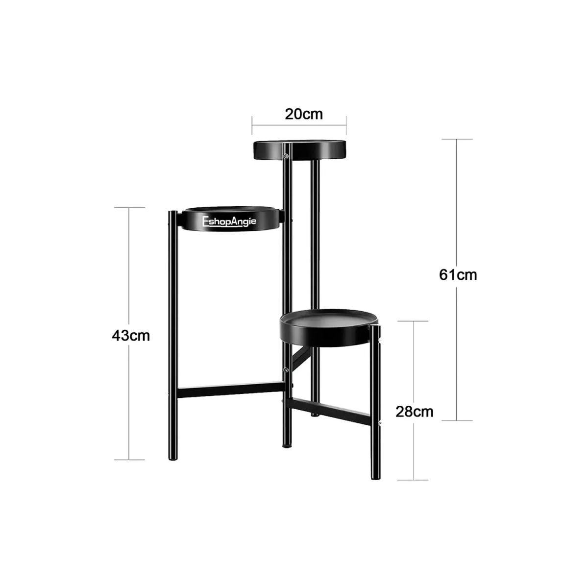 ZELVION - Organizador Pedestal 3 Niveles Porta Macetero Metal