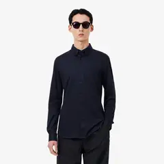 LACOSTE - Camisa Hombre Slim De Algodón Commuter Azul