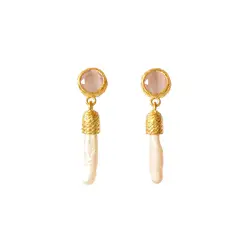 TURKUAZ - Aros Latif Rosados - Baño de oro 22k
