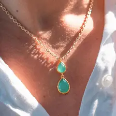 TURKUAZ - Collar cadena Doble Aura Verdeagua