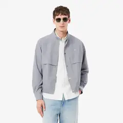 LACOSTE - Chaqueta Hombre Harrington De Lana Gris