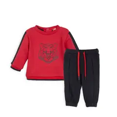 PILLIN - Buzo Bebé Niño Cuello Redondo Diseño Tigre Rojo