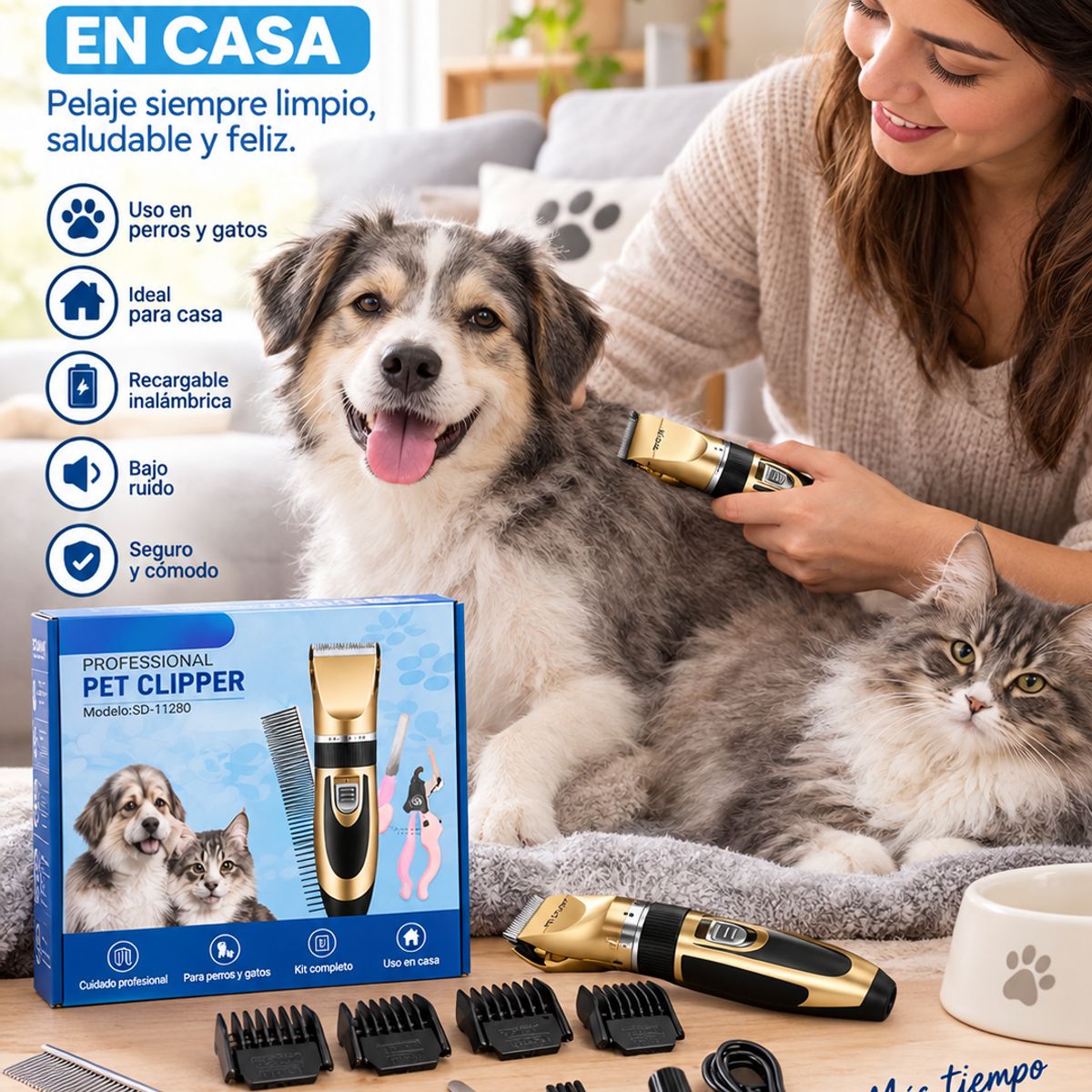 IRM - Maquina Cortapelo Para Perros Y Gatos Profesional Recargable