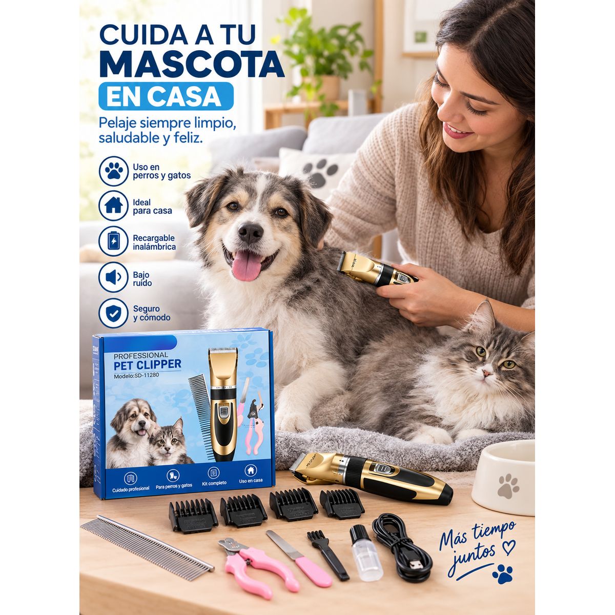 IRM - Maquina Cortapelo Para Perros Y Gatos Profesional Recargable