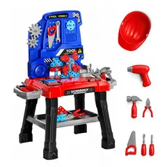 OEM - Juego Banco Herramientas Rolin 144 piezas con Casco Taladro Electrico y Maletin Juguete