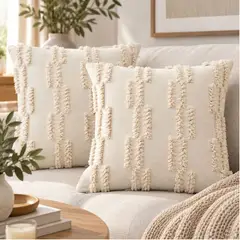 GENERICO - Pack 2 Fundas De Cojín Decorativo Estilo Boho 45x45 Cm