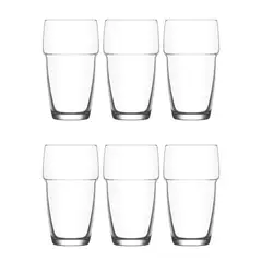 GENERICO - Set 6 Vasos Galata Apilable Bebidas Tragos 340mL Elegante