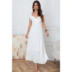 LIKE SHOP - Vestido Largo Mujer Verano Elasticado Con Manga Vuelos 3512