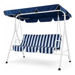GENERICO - Sillón Columpio 3 Personas Rayas Azul