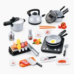 OEM - Juego De Cocina De Juguete 36 accesorios Juego de Niños Home Kitchen Gris