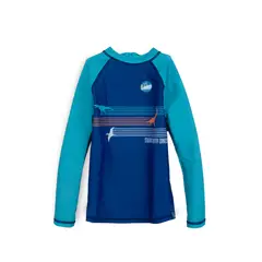 PILLIN - Polera de Baño Niño Manga Larga Protección UV Azul