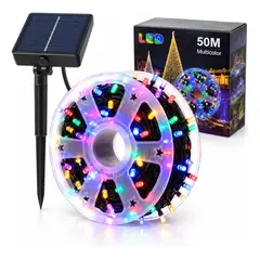 GENERICO - Rollo De Luces Solar 50M Rsinfiniti Carrete Navidad Multicolor