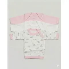 ENCANTO - Pack x3 Camiseta Bebé 100% Algodón 0-3m Manga Larga. Colores