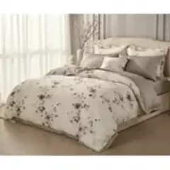 GENERICO - Cubrecama Cobertor Quilt Verano 2 Plazas Con Diseño Beige con Ramas y flores