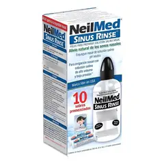 NEILMED - Sinus Rinse Lavado Nasal Kit de Inicio Botella + 10 Sobres Recarga