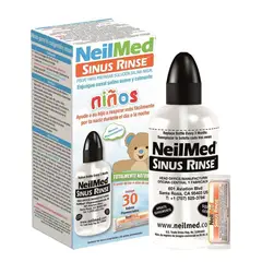 NEILMED - Sinus Rinse Kit Pediátrico Botella Aplicadora + 30 Sobres Recarga