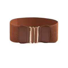 GEN - Cinturón de mujer elasticado ancho de 7.5 cm Diseño Cuerina