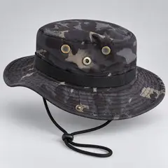 COMANDOS TACTICOS - Sombrero Outdoor Ripstop de Ala Ancha con Ventilacion y Correa Ajustable — Ideal para Senderismo y C