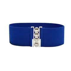 GEN - Cinturón de mujer elasticado ancho de 7.5 cm Diseño Hebilla Gancho