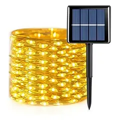 IRM - Luces Solares Exterior Guirnalda Hada 200 LED 20m Calida Impermeable Terraza Jardin Patio Evento