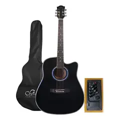 SEVILLANA - Guitarra Electroacustica 41 Con Funda Negra