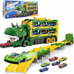 GENERICO - Camion Dinosaurio De Juguete Verde Y Amarillo 33cm