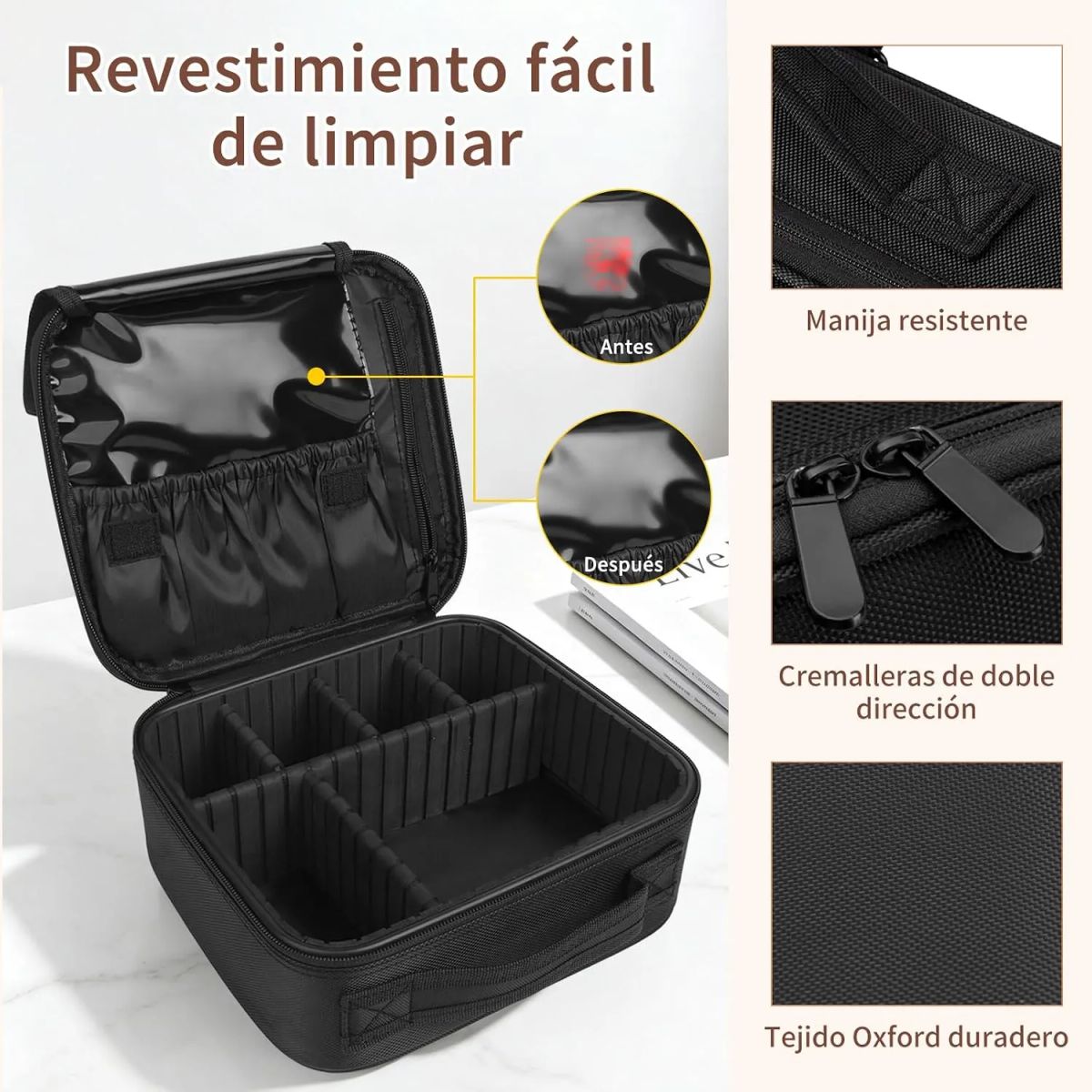 NEBLISUR - Organizador Profesional Bolsas De Maquillaje Cosmético Bolsa De Almacenamiento Cosméticos Portátil