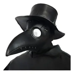 NEBLISUR - Máscara Peste Negra Cuero Sintético Halloween Cosplay Negro Mascara