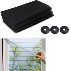 KUANGYE - Pack 3 Pcs Malla Mosquitera Negro 130 x 150cm Fibra Vidrio Ventana Puertas