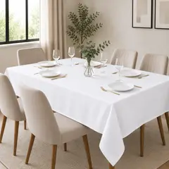 GENERICO - Mantel Rectangular Blanco Intenso 210×145 cm