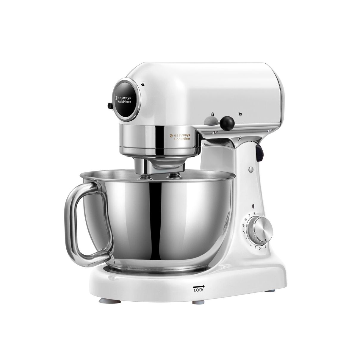 EASYWAYS - Batidora de Pedestal Hook Mixer Blanco 4,7 Lt EasyWays