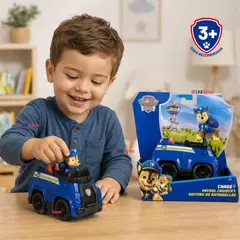 PAW PATROL - Vehículo Patrulla de Chase con Figura Coche de Policía para Niños