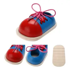GENERICO - Zapato de Madera para Aprender a Atar Cordones