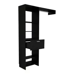 FMFURNITURE - Closet Abierto 1 Cajon 210,6 X 150 X 41,5 Cm Negro