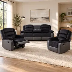 VYS SPA - Living Reclinable 3 cuerpos - Venom 1 Sofá 3 cuerpos + 2 Bergers