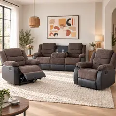 VYS SPA - Living Reclinable 3 cuerpos - Rebecca 1 Sofá 3 cuerpos + 2 Bergers