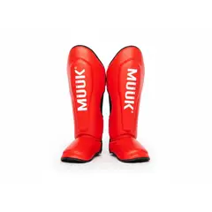 MUUK - Canillera De proteccion Artes Marciales Pro Rojo TALLA L