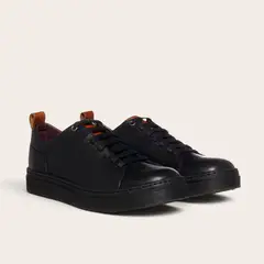 OLKI - Zapatilla Clásicas de Cuero Calán - NegroNegra