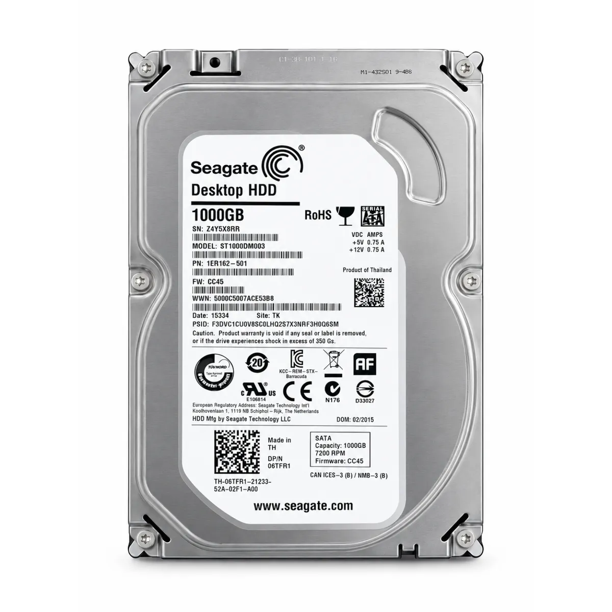 SEAGATE - Disco Duro Seagate 1TB HDD | 3.5" 7200 RPM | Reacondicionado