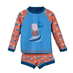 PILLIN - Traje de Baño Bebé Niño 2 Piezas Proteccion UV Naranjo