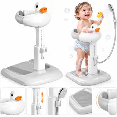 EVERSO - Soporte De Baño Para Bebé Con Apoyo Y Altura Ajustable Gris
