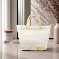 DKNY - Bolso de Mano acolchado Signature amarillo Mujer