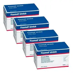 LEUKOPLAST - X4 Venda Adhesiva Fixomull Strech 10cm X 10mtrs Venda Adhesi Blanco