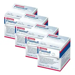 LEUKOPLAST - X4 Venda 5cm X 5mtrs Adhesiva Fixomull Skin Sensitive Herida Blanco