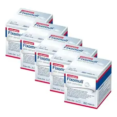 LEUKOPLAST - X5 Venda 5cm X 5mtrs Adhesiva Fixomull Skin Sensitive Herida Blanco