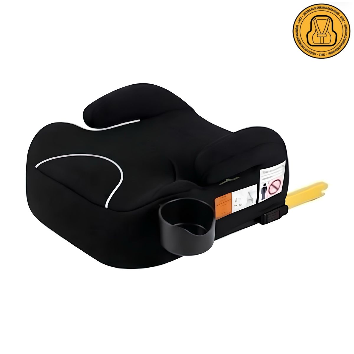 LUBABYCAS - Silla Auto Alzador ISOFIX Posa Vaso BFL305 Negra LuBabycas
